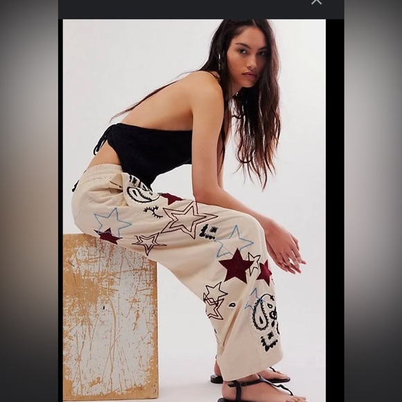 Free People Aria Embroidered Pants - Picture 2 of 6